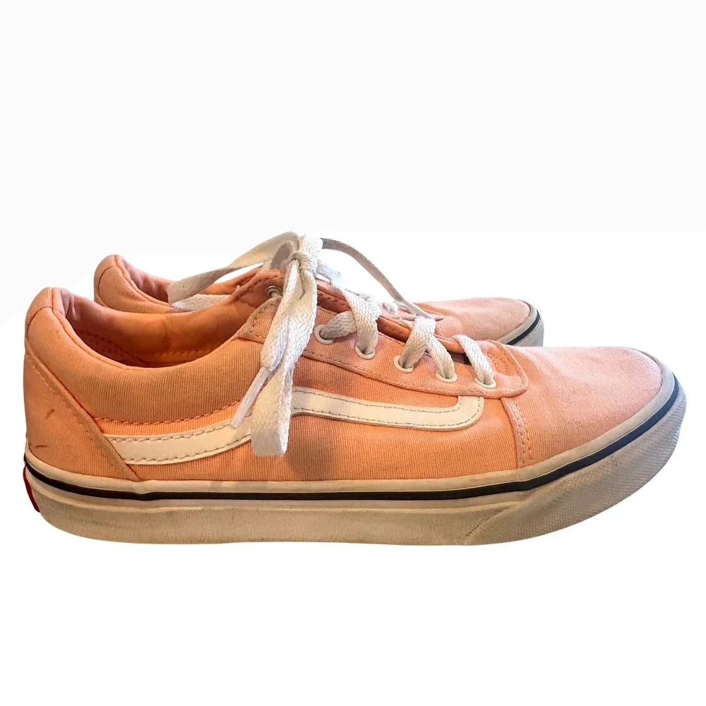 Vans‎ Old Skool Peach Canvas Lace Up Low Top Sneakers Women Size 5